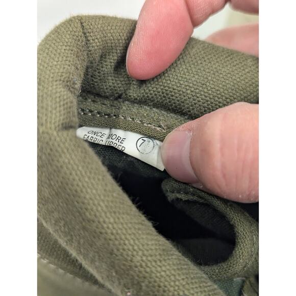 On Your Feet Women's Army Green Canvas Ankle Boots Lace Up Chunky y2k Shoes 7.5 - Picture 10 of 10